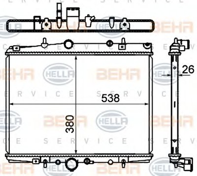 Радиатор, охлаждение двигателя BEHR HELLA SERVICE купить