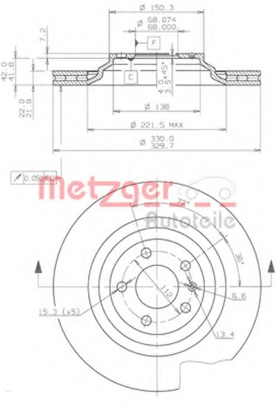 Тормозной диск HIGH CARBON / AP METZGER купить