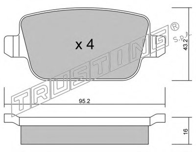 Комплект тормозных колодок, дисковый тормоз TRUSTING купить