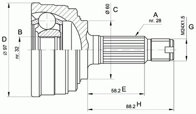 Шарнирный комплект, приводной вал SPIN OPEN PARTS купить