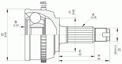 Шарнирный комплект, приводной вал SPIN OPEN PARTS купить