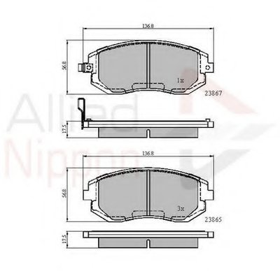 Комплект тормозных колодок, дисковый тормоз ANL Braking COMLINE купить