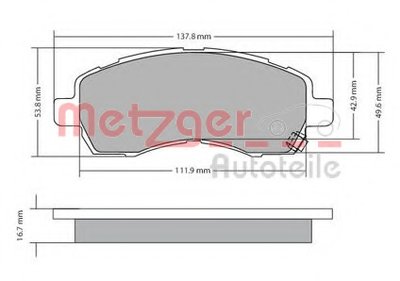 Комплект тормозных колодок, дисковый тормоз METZGER купить