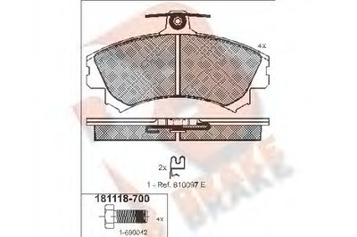 Комплект тормозных колодок, дисковый тормоз R BRAKE купить