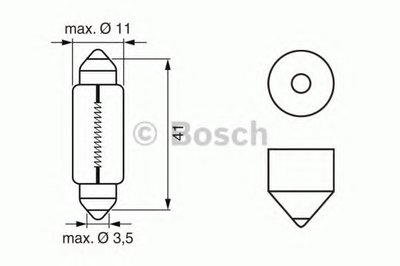Лампа 24V софитная C10W24V 10W SV8.5-6 (пр-во Bosch)