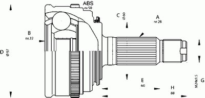 Шарнирный комплект, приводной вал SPIN OPEN PARTS купить