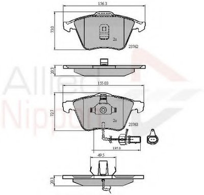 Комплект тормозных колодок, дисковый тормоз ANL Braking COMLINE купить