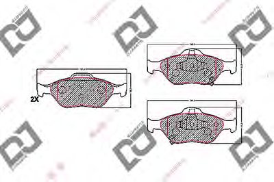 Комплект тормозных колодок, дисковый тормоз DJ PARTS купить