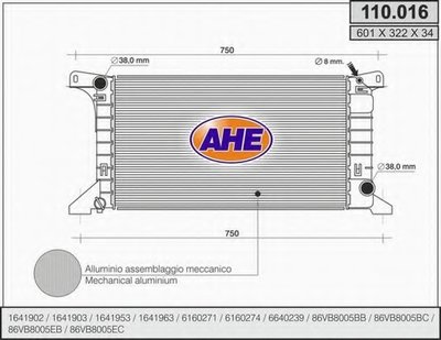 Радиатор, охлаждение двигателя AHE купить