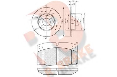 Комплект тормозов, дисковый тормозной механизм R BRAKE купить