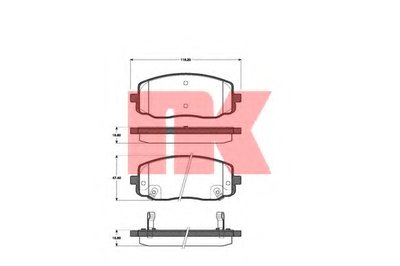 Тормозные колодки передние (16.8 mm) Kia Picanto  04-