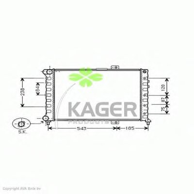 Радиатор, охлаждение двигателя KAGER купить