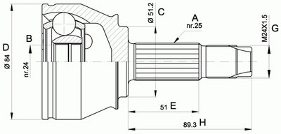 Шарнирный комплект, приводной вал SPIN OPEN PARTS купить