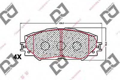 Комплект тормозных колодок, дисковый тормоз DJ PARTS купить