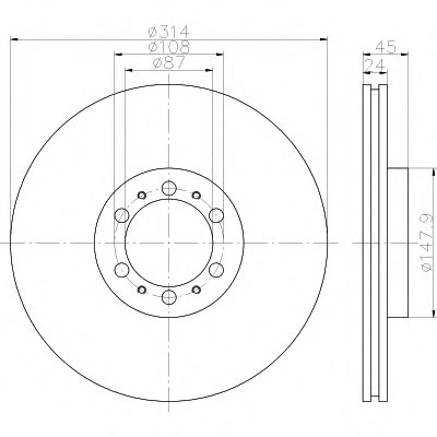 Тормозной диск пер. 406/L200/Pajero 98- (PRO)