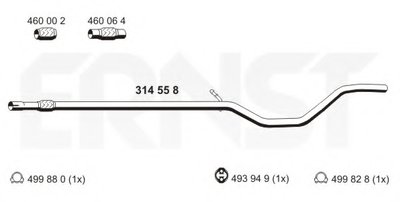 Труба выхлопного газа ERNST купить