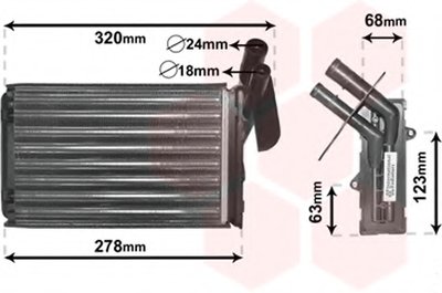 Радиатор отопителя CLIO 1/MEGANE 1/R19 MT/AT (Van Wezel)