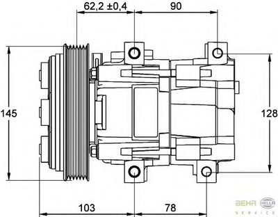 Компрессор, кондиционер BEHR HELLA SERVICE HELLA купить