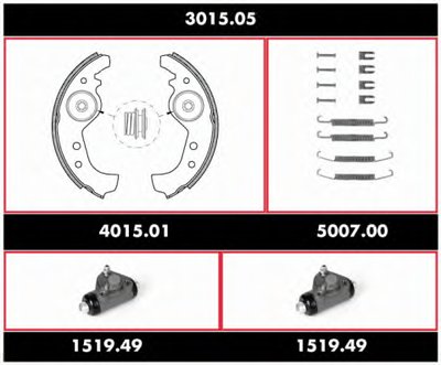 Комплект тормозов, барабанный тормозной механизм Precision Kit REMSA купить