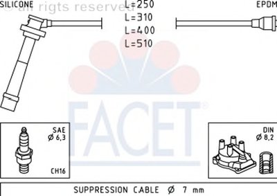 Комплект проводов зажигания FACET купить