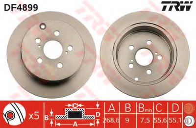 Тормозной диск Tarcza hamulcowa tyі L/P TOYOTA CELICA, PRIUS 1.5H/1.8 08.99-03.09