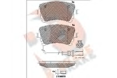 Комплект тормозных колодок, дисковый тормоз R BRAKE купить