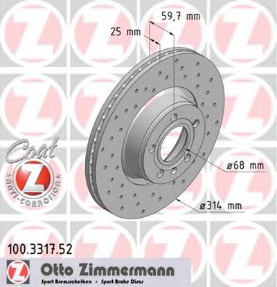 Тормозной диск SPORT BRAKE DISC COAT Z ZIMMERMANN купить