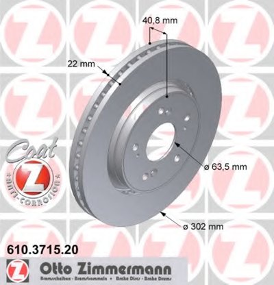 Тормозной диск COAT Z ZIMMERMANN купить