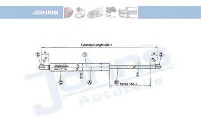 Газовая пружина, крышка багажник JOHNS купить