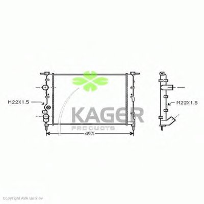 Радиатор, охлаждение двигателя KAGER купить