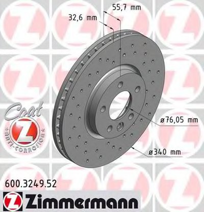 Тормозной диск SPORT BRAKE DISC COAT Z ZIMMERMANN купить