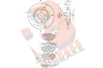 Комплект тормозов, дисковый тормозной механизм R BRAKE купить