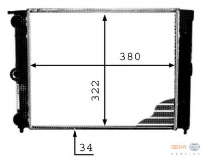 Радиатор, охлаждение двигателя BEHR HELLA SERVICE HELLA купить