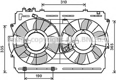 Вентилятор, охлаждение двигателя AVA QUALITY COOLING купить