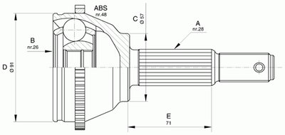 Шарнирный комплект, приводной вал SPIN OPEN PARTS купить