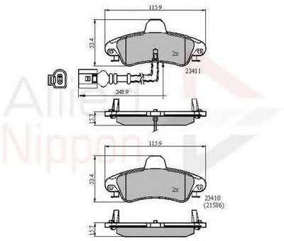 Комплект тормозных колодок, дисковый тормоз ANL Braking COMLINE купить