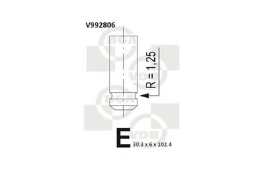Клапан впускной Daewoo Espero 1.5 DOHC, Nubira I,II 1.6 DOHC, Lanos 1.6 DOHC