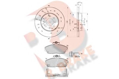 Комплект тормозов, дисковый тормозной механизм R BRAKE купить