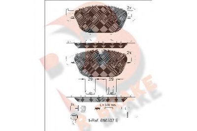 Комплект тормозных колодок, дисковый тормоз R BRAKE купить