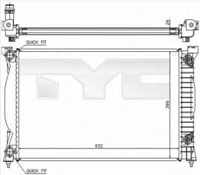 Радиатор, охлаждение двигателя TYC купить