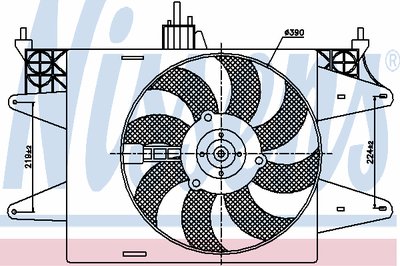 Вентилятор радиатора FIAT DOBLO (119, 223) (01-) (пр-во Nissens)