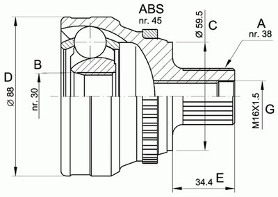 Шарнирный комплект, приводной вал SPIN OPEN PARTS купить