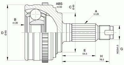 Шарнирный комплект, приводной вал SPIN OPEN PARTS купить