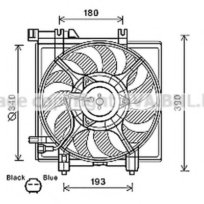 Вентилятор, охлаждение двигателя AVA QUALITY COOLING купить