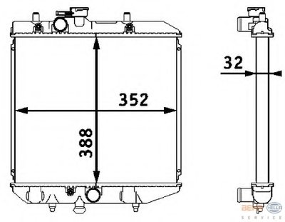 Радиатор, охлаждение двигателя BEHR HELLA SERVICE HELLA купить