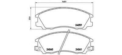 Комплект тормозных колодок, дисковый тормоз BREMBO купить