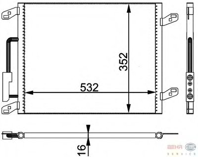 Конденсатор, кондиционер BEHR HELLA SERVICE купить
