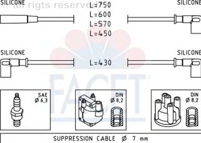 Комплект проводов зажигания FACET купить