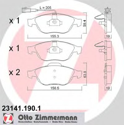 Комплект тормозных колодок, дисковый тормоз ZIMMERMANN купить