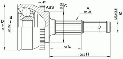 Шарнирный комплект, приводной вал SPIN OPEN PARTS купить